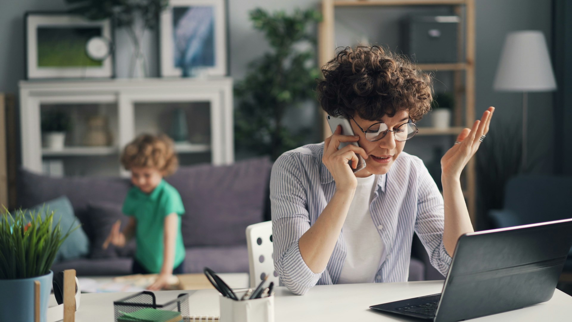 Parent managing family schedule on phone